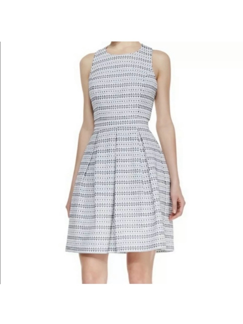 Trina Turk Cecilia Jacquard Fit-and-Flare Cutout Dress Size 6